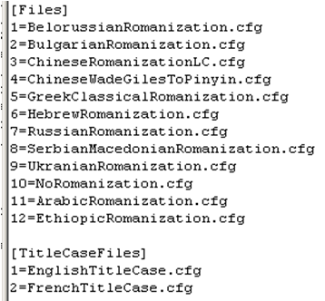 Master
romanization configuration file