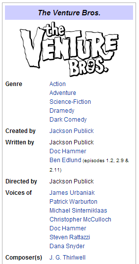 Venture Bros. information from Wikipedia