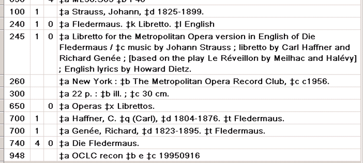 Blbiographic record for separately-published libretto