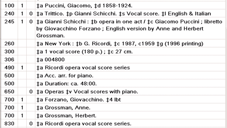 Bibliographic record for libretto of an opera that is part of a composite opera