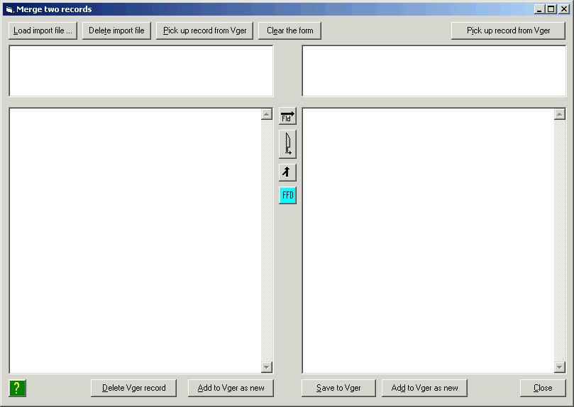 Blank merge panel